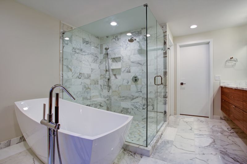 Elegant Shower with Marble Finish